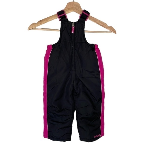 Pacific Trail Snow Jumpsuit Bib Black Pink Zip Closure Cold Weather Sz 12 Months - Picture 1 of 8